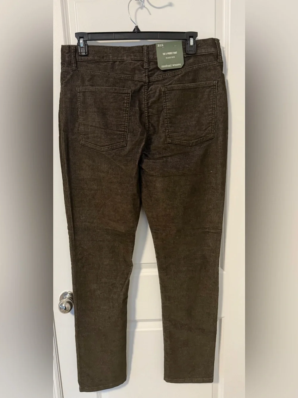 Mutual Weave Men's Corduroy Relaxed Taper Pants  36x34 NWT